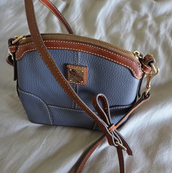 Dooney & Bourke Blue and Tan Crossbody Bag - Picture 2 of 7